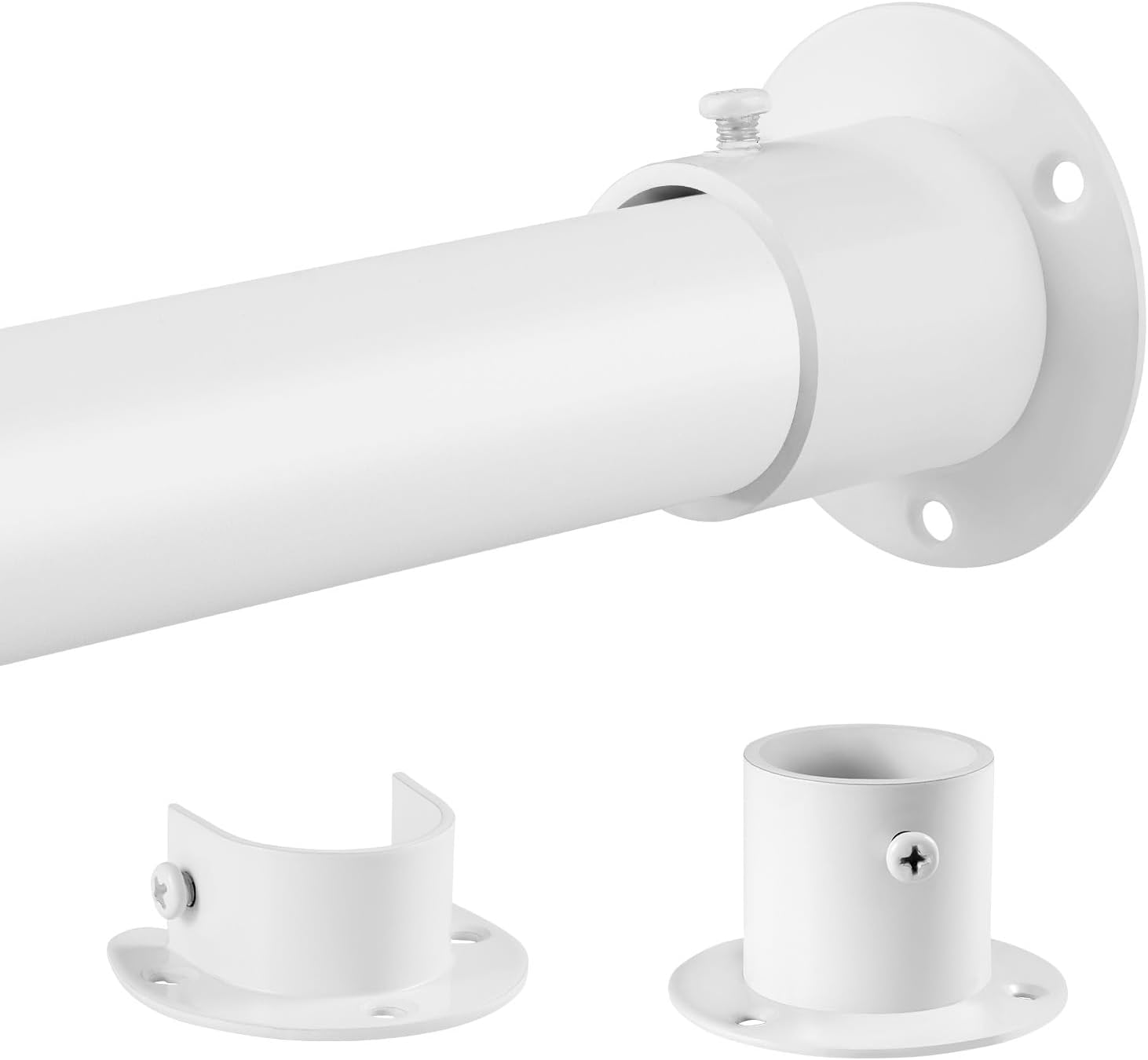 White Extendable Wardrobe Rail, 32mm, 74–100cm product photograph