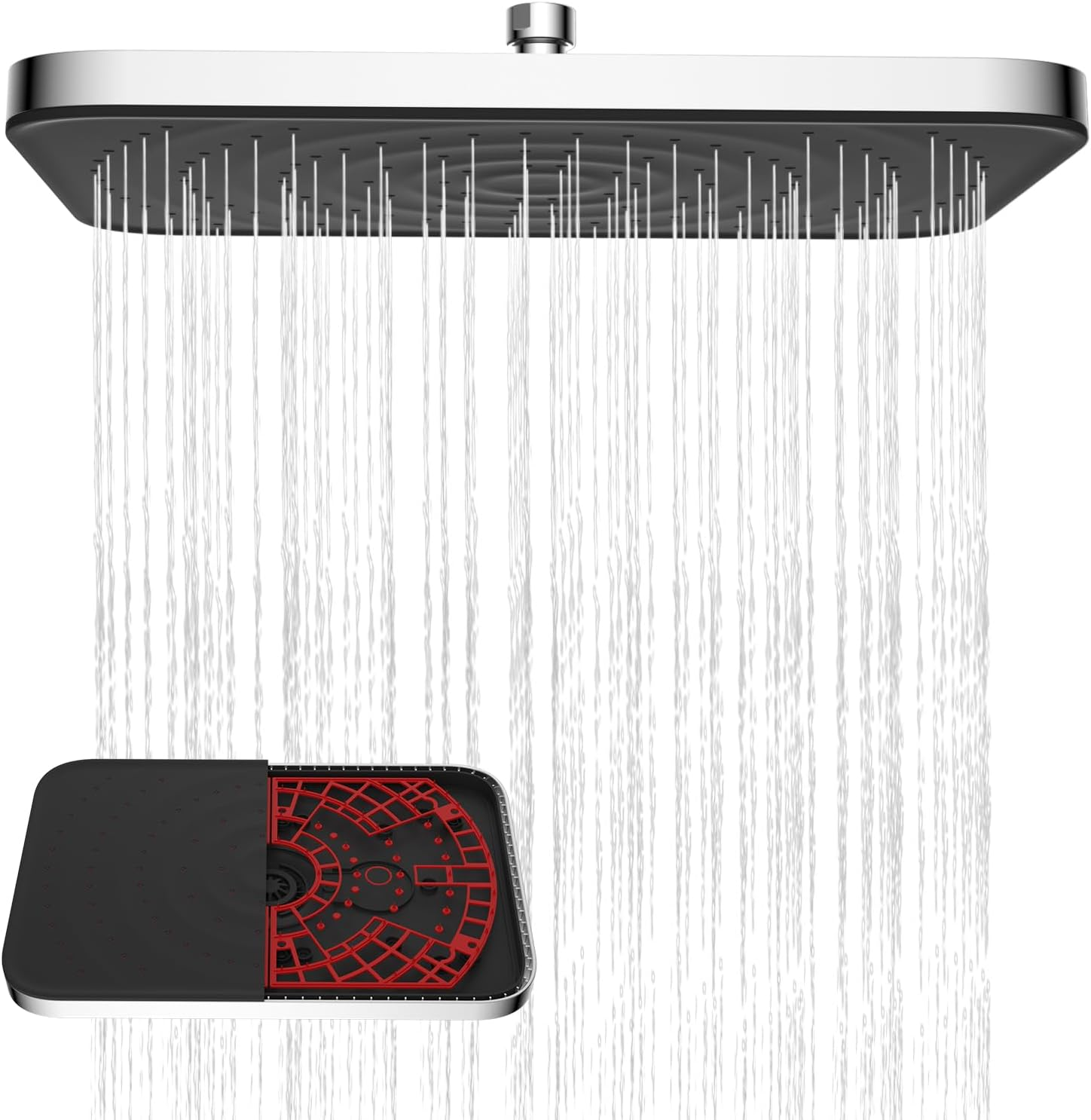 Hibbent Self-Cleaning Rainfall Shower Head, 12 × 8 Inch product photograph
